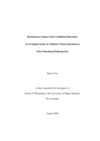 Musicking in Chinese early childhood education: An ecological study of children’s music education in select Shandong kindergartens