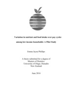 Variation in nutrient and food intake over pay cycles among low income households: A Pilot Study