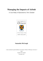 Managing the Impacts of Airbnb: A Case Study of Queenstown, New Zealand