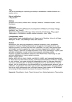 The use of technology in supporting goal setting in rehabilitation in adults: Protocol for a scoping review