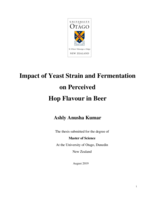 Impact of Yeast Strain and Fermentation on Perceived Hop Flavour in Beer