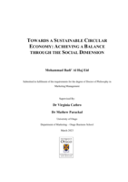 Towards a sustainable circular economy: Achieving a balance through the social dimension