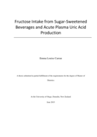 Fructose Intake from Sugar-Sweetened Beverages and Acute Plasma Uric Acid Production