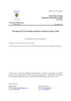 The impact of US fresh milk production standards on dairy trade