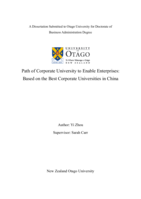 Path of corporate university to enable enterprises: Based on the best corporate universities in China
