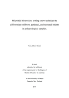 Microbial bioerosion: testing a new technique to differentiate stillborn, perinatal, and neonatal infants in archaeological samples.