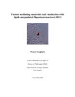 Factors mediating successful oral vaccination with lipid-encapsulated Mycobacterium bovis BCG