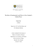 The Role of Fundamentals and Policy in New Zealand’s Carbon Prices