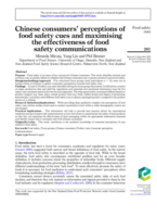 Chinese consumers’ perceptions of food safety cues and maximising the effectiveness of food safety communications