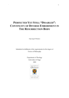 Perfected yet still "disabled": continuity of diverse embodiment in the resurrection body