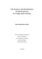 Life history and distribution of mysid species in a large open estuary