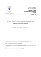 Are Survey measures of Trust Correlated with Experimental Trust? Empirical Evidence from Cameroon