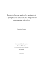 Crohn's disease: an in vitro analysis of T lymphocyte function and response to commensal microbes
