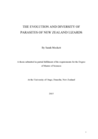 The evolution and diversity of parasites of New Zealand lizards