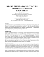 Brand trust as quality cues in online tertiary education
