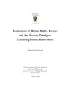 Reservations to Human Rights Treaties and the Diversity Paradigm: Examining Islamic Reservations