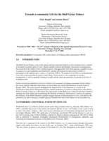 Towards a community GIS for the Bluff oyster fishery