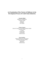 An examination of key factors of influence in the development process of credit union industries