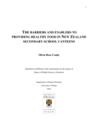 The barriers and enablers to providing healthy food in New Zealand secondary school canteens