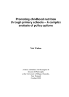 Promoting childhood nutrition through primary schools: A complex analysis of policy options