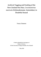 Archival Tagging and Feeding of the New Zealand Sea Star, Coscinasterias muricata (Verrill) (Echinodermata: Asteroidea), in Doubtful Sound