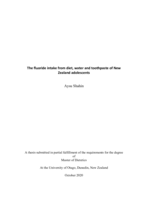 The fluoride intake from diet, water and toothpaste of New Zealand adolescents