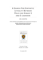 A search for synthetic lethality between Polo-like Kinase 3 and E- Cadherin