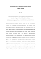 Incorporating a new computational reasoning approach to spatial modelling
