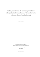 Patient perspectives on the causes and prevention of rehospitalisation for exacerbations of chronic obstructive pulmonary disease: A qualitative study