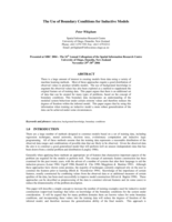 The use of boundary conditions for inductive models