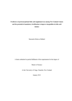 Predictors of periconceptional folic acid supplement use among New Zealand women and the potential of mandatory fortification to improve inequalities in folic acid intakes