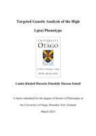Targeted genetic analysis of the high Lp(a) phenotype