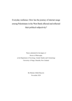 Everyday resilience: How has the journey of internet usage among Palestinians in the West Bank affected and reflected their political subjectivity?