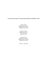 The announcement impact of seasoned equity offerings on bondholder wealth