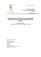 A balancing approach: using the living standards framework to assess different retirement income policies