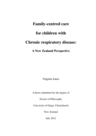 Family centred care for Children with chronic respiratory disease: A New Zealand perspective