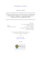 Cognitive impairment and conversion to dementia in Parkinson's disease: an imaging study of amyloid PET and diffusion MRI