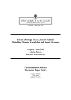 Is it an ontology or an abstract syntax? Modelling objects, knowledge and agent messages