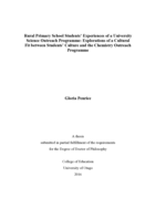 Rural Primary School Students’ Experiences of a University Science Outreach Programme: Explorations of a Cultural Fit between Students’ Culture and the Chemistry Outreach Programme