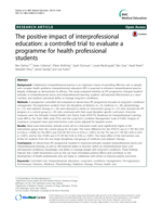 Transition to practice: can rural interprofessional education make a difference? A cohort study.