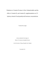 Predictors of vitamin D status in New Zealand adults and the effect of vitamin D2 and vitamin D3 supplementation on 25-hydroxyvitamin D and parathyroid hormone concentrations