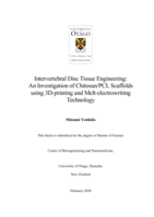 Intervertebral Disc Tissue Engineering: An Investigation of Chitosan/PCL Scaffolds using 3D-printing and Melt-electrowriting Technology