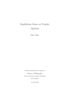 Equilibrium States on Toeplitz Algebras