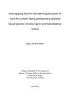 Investigating the Post Mortem Applications of Hard Parts from Two Common New Zealand Squid Species: Onykia ingens and Nototodarus sloanii