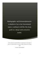 Radiographic and histomorphometric evaluation of an ovine forestomach matrix combined with Bio-Oss bone graft in a sheep tooth extraction model