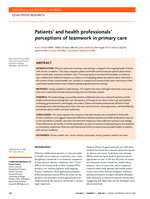 Patients' and health professionals' perceptions of teamwork in primary care