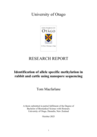 Identification of allele specific methylation in rabbit and cattle using nanopore sequencing