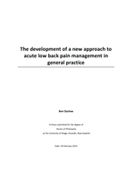 The development of a new approach to acute low back pain management in general practice