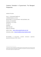 Customer Orientation in E-government: The Managers’Perspectives
