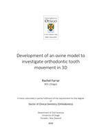 Development of an ovine model to investigate orthodontic tooth movement in 3D